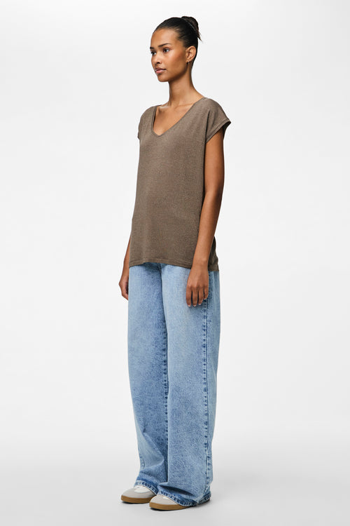 T-shirt met korte mouwen - bruin