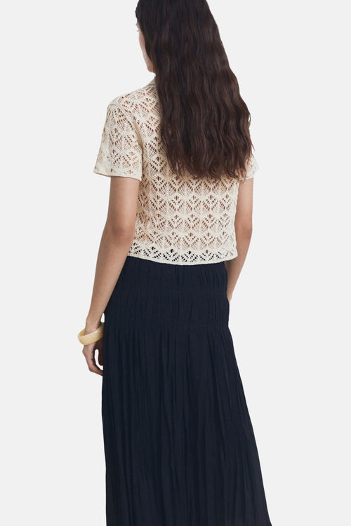 Pull met ronde hals - beige