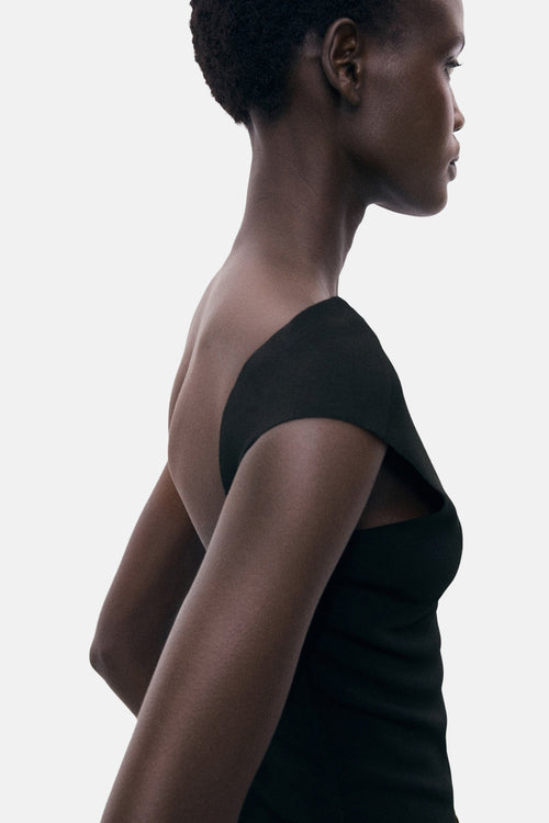 Top uni manches courtes Noir - MANGO