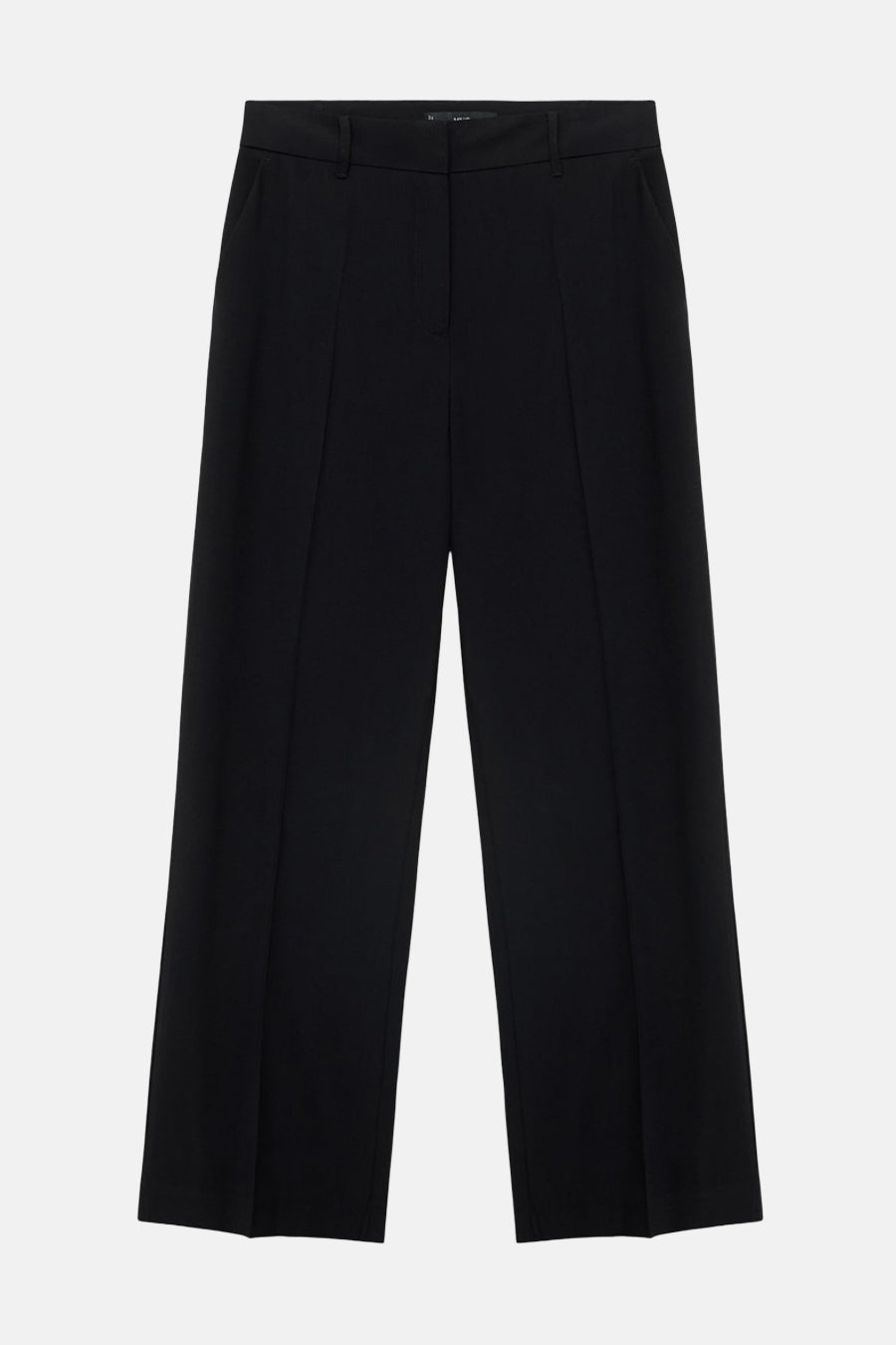 Pantalon noir par MANGO, coupe ample avec plis sur le devant.
