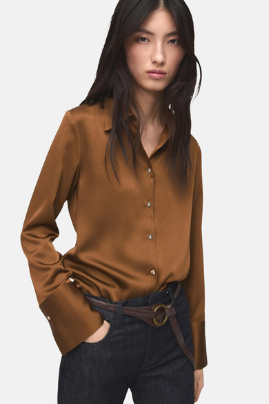 Hemd (lange mouwen) bruin - MANGO