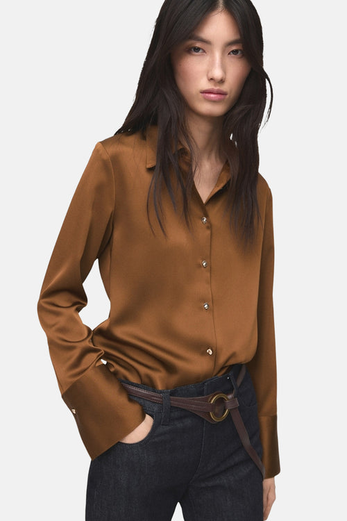 Chemisier (manches longues) brun - MANGO