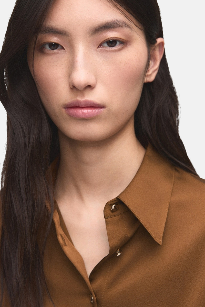 Hemd met lange mouwen - bruin