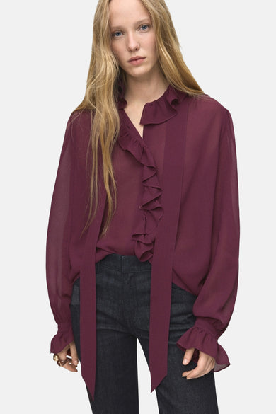 Blouse (lange mouwen) bordeaux - MANGO