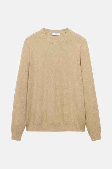 Pull met ronde hals - beige