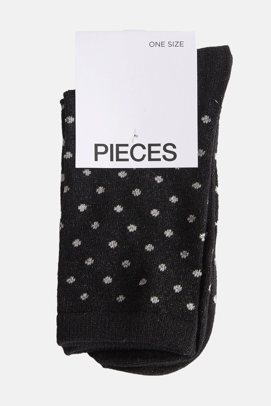 Zwarte gestreepte sokken van PIECES®, modeaccessoire met een delicate en schitterende print.