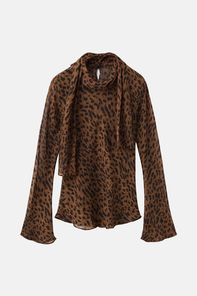 Blouse met lange mouwen - Bruin