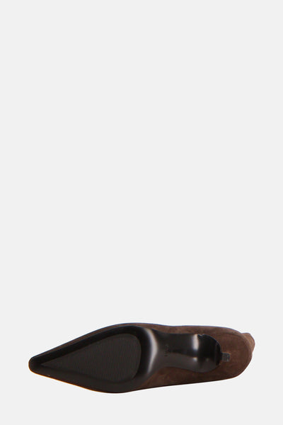 Bottes marron de MANGO, semelle et talon noirs.