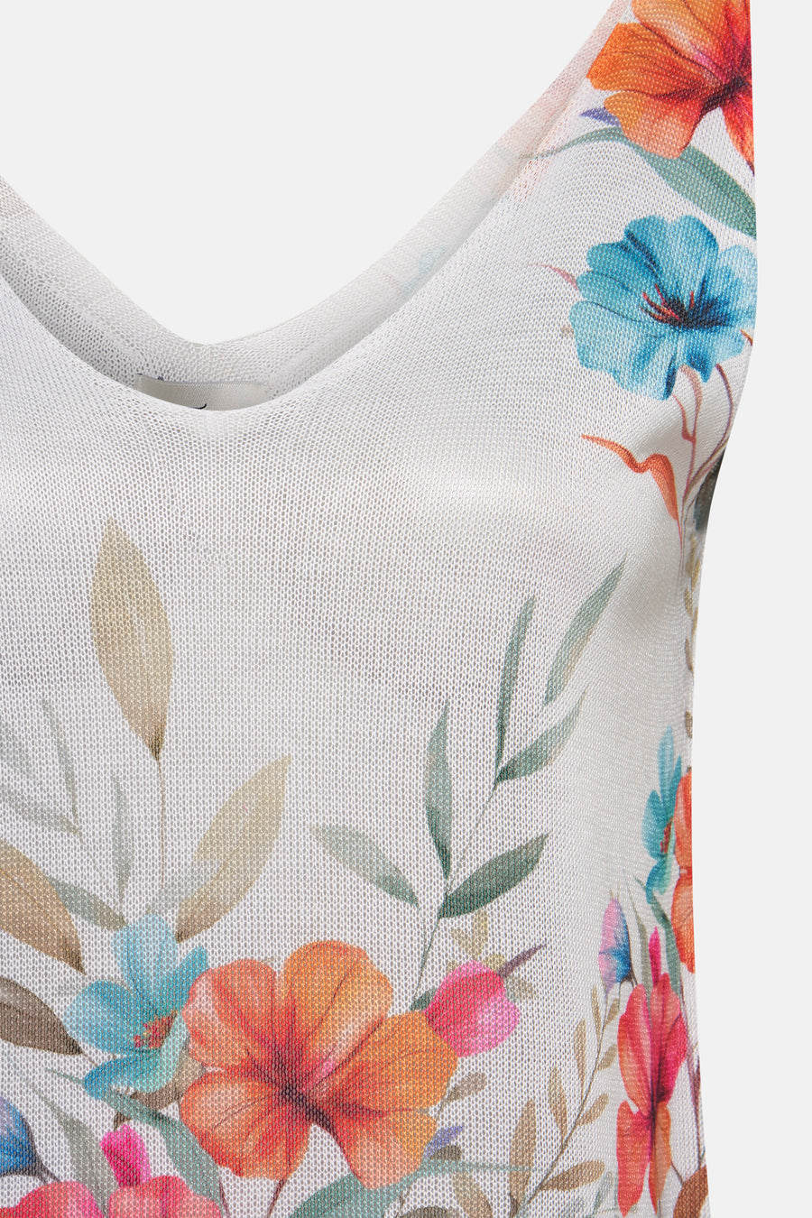 Multikleuren hemdje van Terra di Siena met bloemenprint op fijne textuurstof.