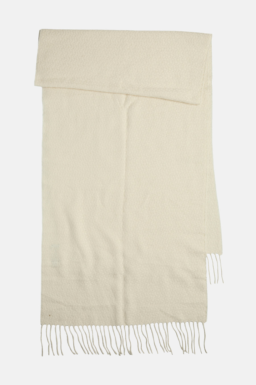 Witte gebreide sjaal van PIECES® met delicate franjes.