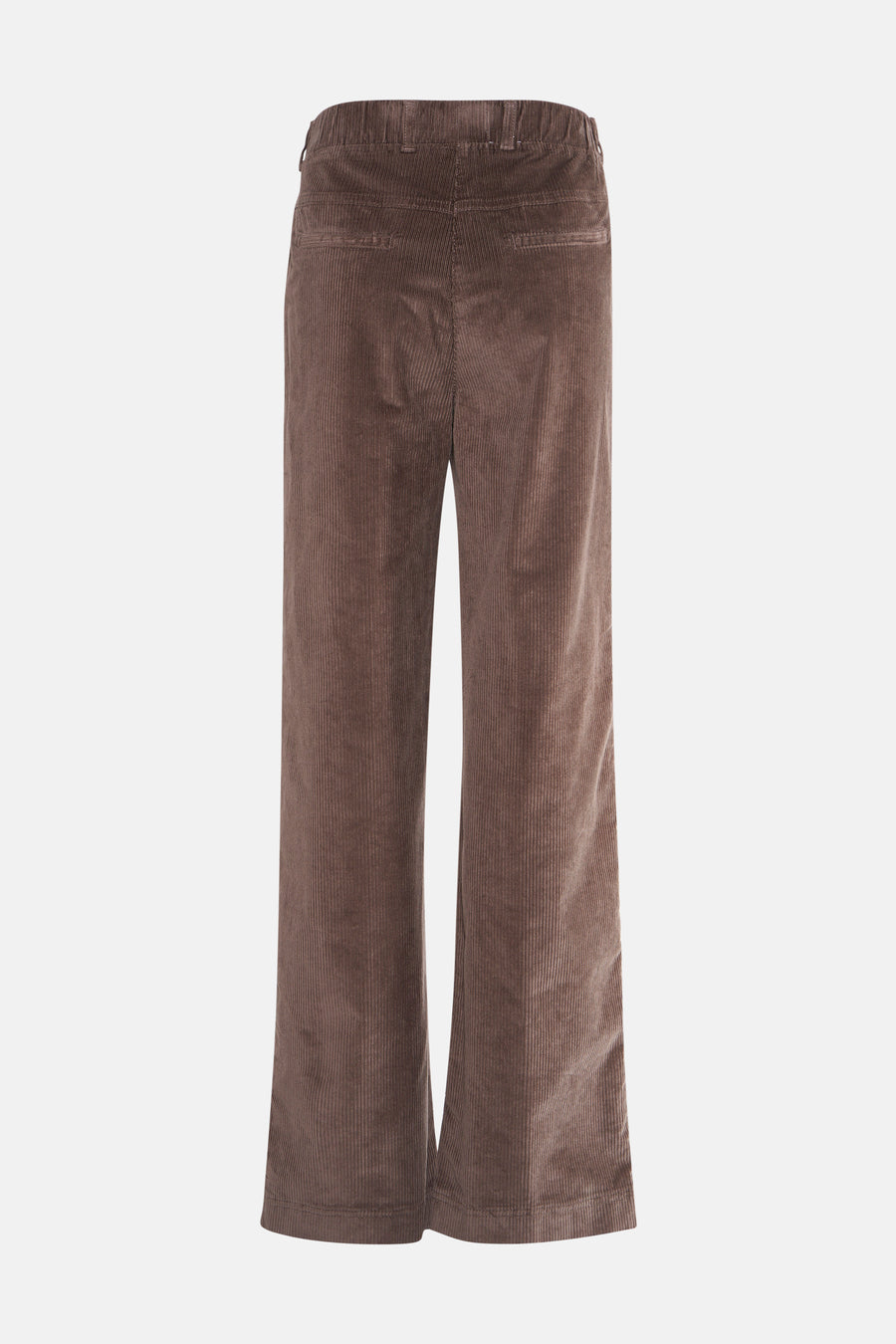Wijd fluwelen corduroy broek taupe van RAPHAELA, met achterzakken en elastische tailleband.