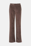 Wijd geruit corduroy broek in taupe van RAPHAELA, met een klassieke rechte pasvorm.