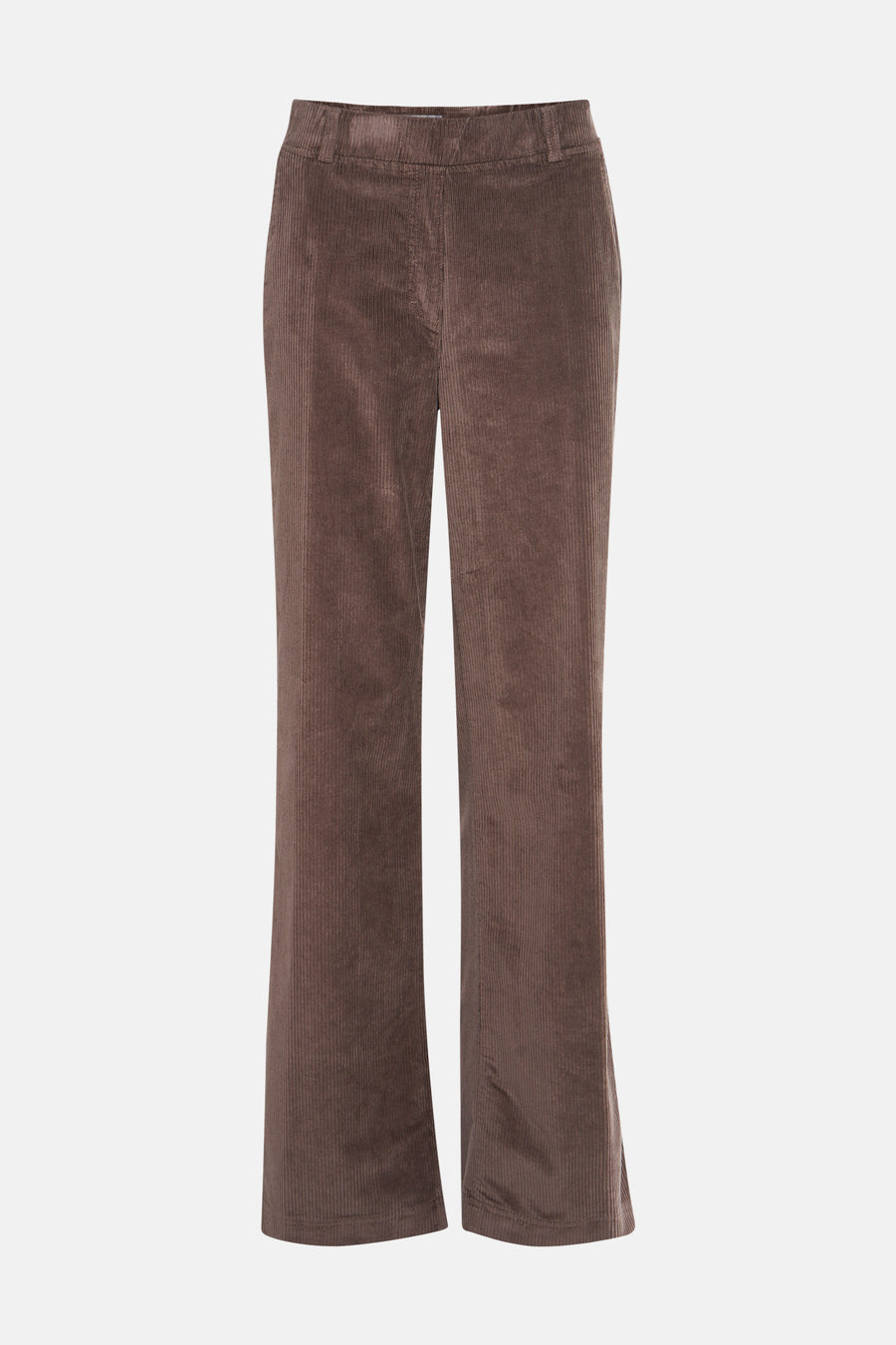 Wijd geruit corduroy broek in taupe van RAPHAELA, met een klassieke rechte pasvorm.
