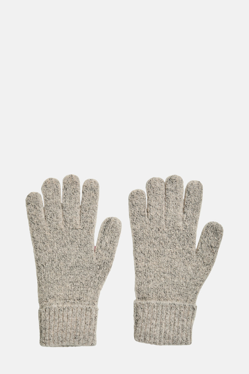 Gants beiges de PIECES®, en tricot moucheté avec poignets côtelés.