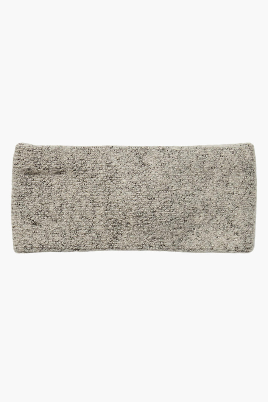 Beige oorwarmers van PIECES®, in een getextureerd breisel met een subtiel gemêleerd patroon.