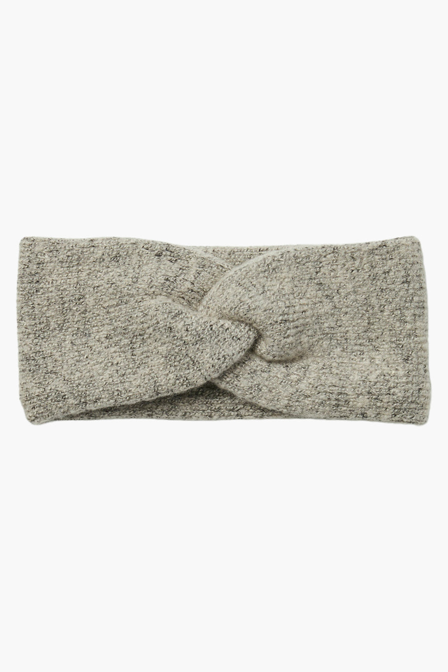 Beige oorwarmers van PIECES®, in kabelsteek met textuurdetails.