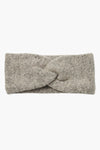 Beige oorwarmers van PIECES®, met een decoratieve strik en een gemêleerde gebreide textuur.