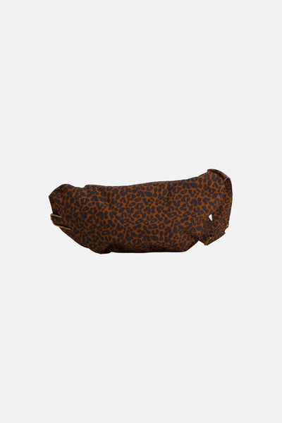 Sac à bandoulière brun de PIECES® à motif léopard, style sac banane.