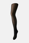 Collant noir de PIECES®, texture légèrement brillante avec des fines rayures horizontales.
