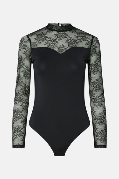 PCMILLY LS LACE BODYSTOCKING NOOS