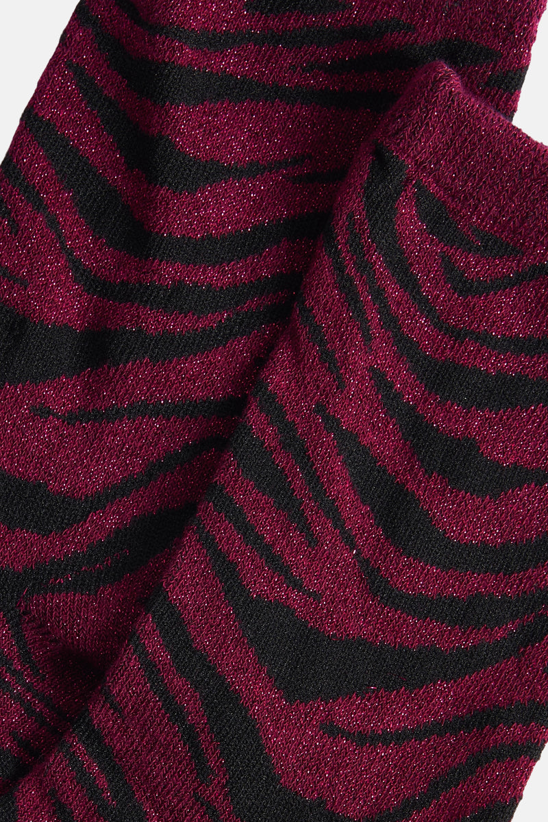 PCSEBBY GLITTER ZEBRA SOCKS BC