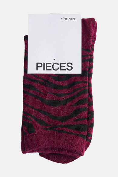 PCSEBBY GLITTER ZEBRA SOCKS BC