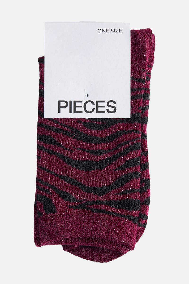 PCSEBBY GLITTER ZEBRA SOCKS BC
