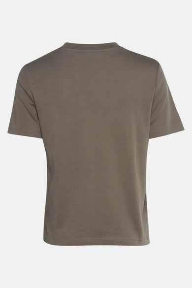 Bruin T-shirt met korte mouwen van MANGO, van achteren gezien, met korte mouwen en een gladde textuur.