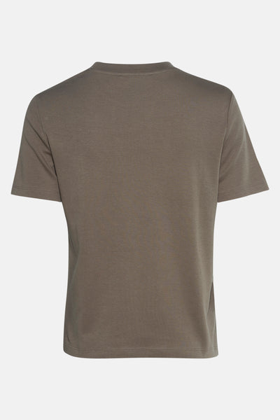 Bruin T-shirt met korte mouwen van MANGO, van achteren gezien, met korte mouwen en een gladde textuur.