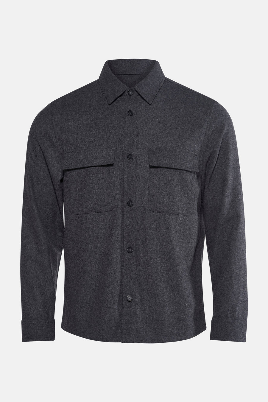 Veste courte grise par MANGO, à manches longues, avec poches de poitrine et fermeture boutonnée.