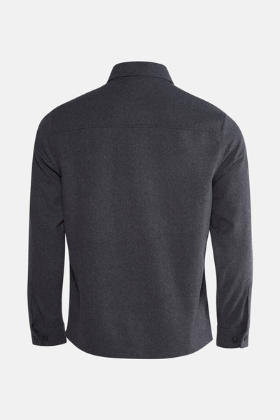 Veste courte grise de MANGO, vue de dos, avec col et manches longues