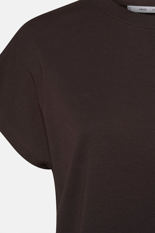 Top uni manches courtes Brun - MANGO
