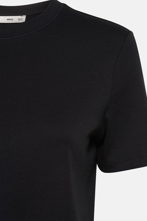 Top uni manches courtes Brun - MANGO