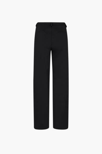 Zwarte broek van FREEQUENT, met discrete achterzakken en een rechte pasvorm op een witte achtergrond.