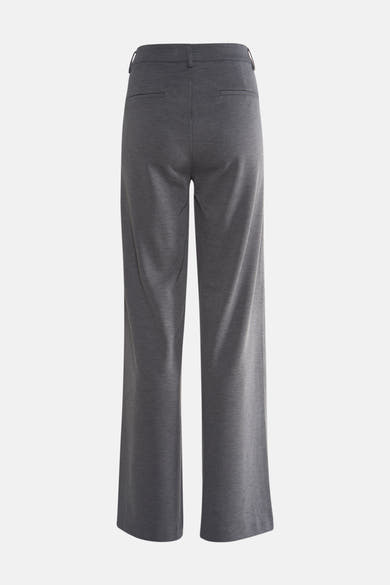 Grijze broek van FREEQUENT, wijde pasvorm, met paspelzakken achter, effen.