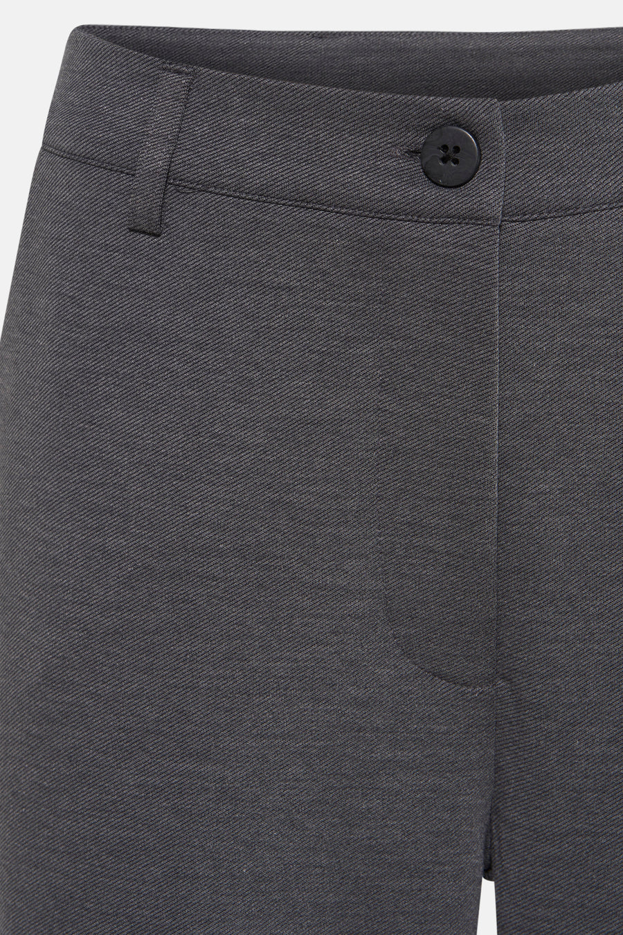 Grijze kleurrijke broek van FREEQUENT, met knoop en riemlussen, in getextureerde stof.