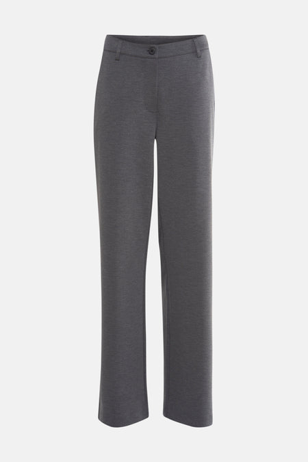 Grijze broek van FREEQUENT, rechte pasvorm, met knoopsluiting en discrete zakken.