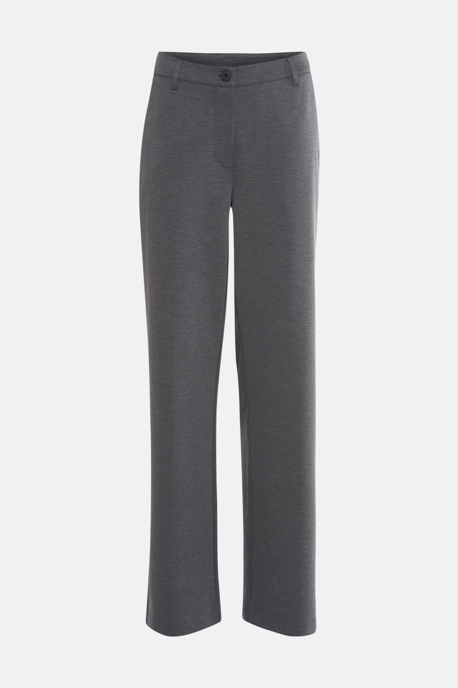 Grijze broek van FREEQUENT, rechte pasvorm, met knoopsluiting en discrete zakken.
