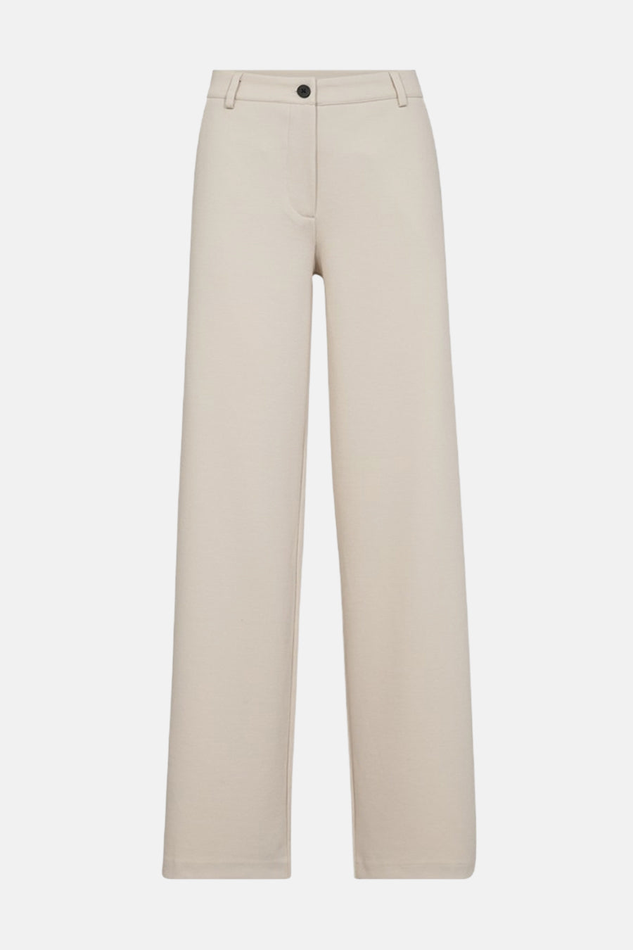 Pantalon coloré beige de FREEQUENT, coupe ample et jambes larges, avec une boutonnière centrale.
