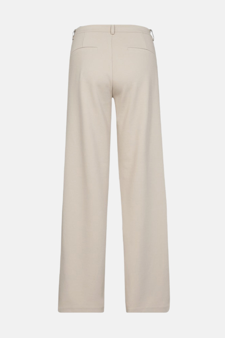 Pantalon beige de FREEQUENT, coupe large, avec poches arrière passepoilées et fermeture invisible.