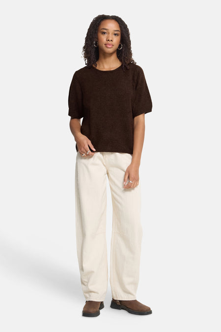 Pull col rond brun - ICHI