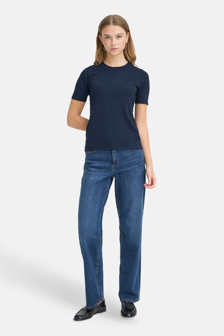 Pull col rond bleu - ICHI