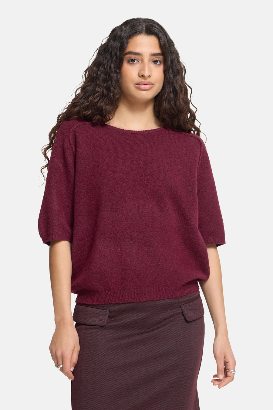 Trui met ronde hals rood - ICHI