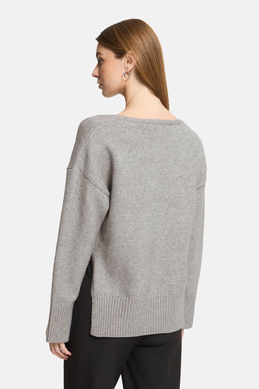 Pull col V - gris