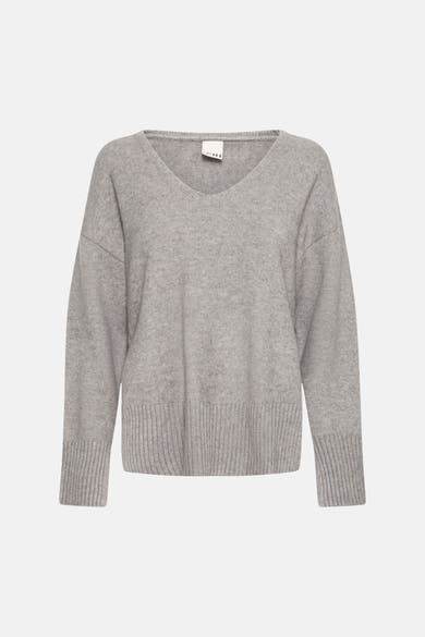 Pull col V - gris