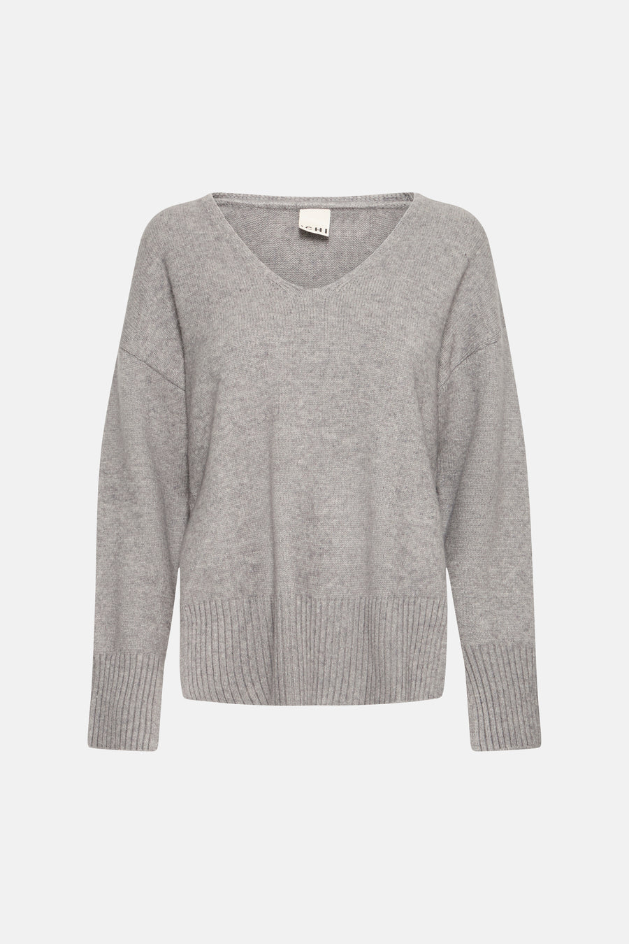 Pull col V - gris