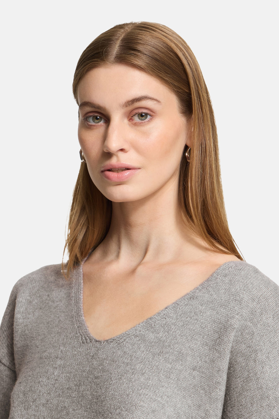 Pull col V - gris