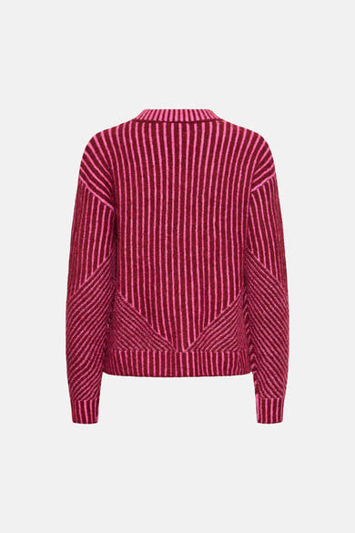 Pull O-hals - RHODODENDRON PINK STRIPE
