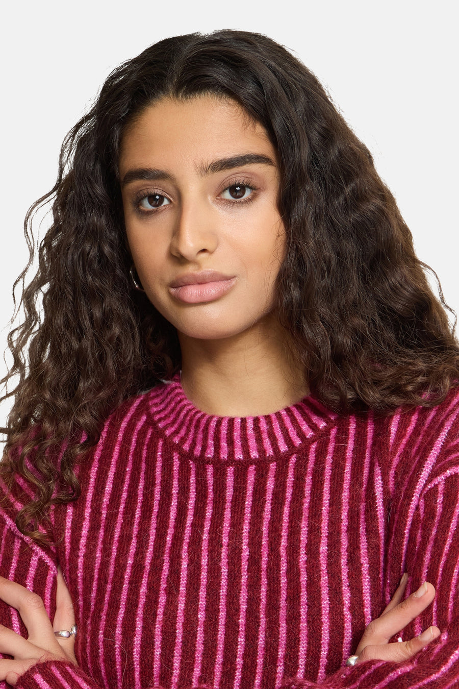 Pull O-hals - RHODODENDRON PINK STRIPE