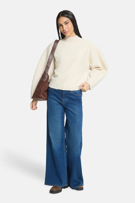 Pull col montant beige - ICHI
